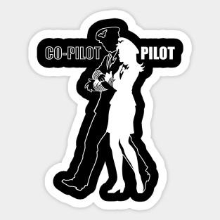 Female Pilot and Co-Pilot (white on dark) Sticker